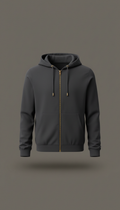 Matte Charcoal Hoodie With Gold Accents